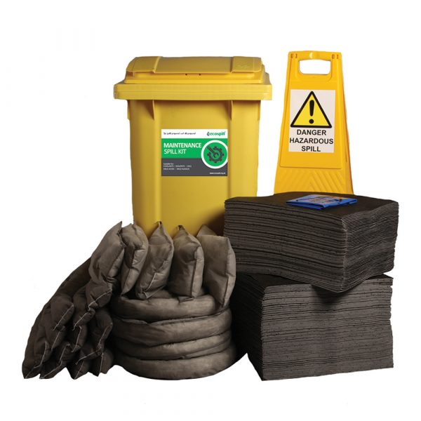 Ecospill 360L Maintenance Spill Response Kit, 2 Wheel PE Bin | M1220360