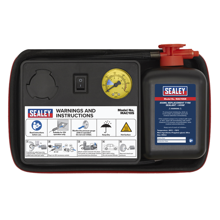 Tyre Inflator & Emergency Puncture Sealant Kit 12V | MAC10S