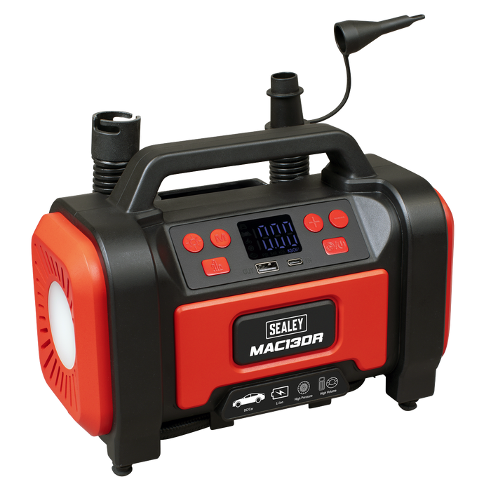 Rechargeable Tyre Inflator & High Volume Air Pump 12V | MAC13DR