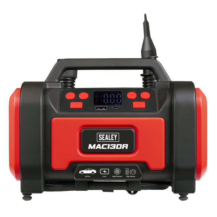 Rechargeable Tyre Inflator & High Volume Air Pump 12V | MAC13DR