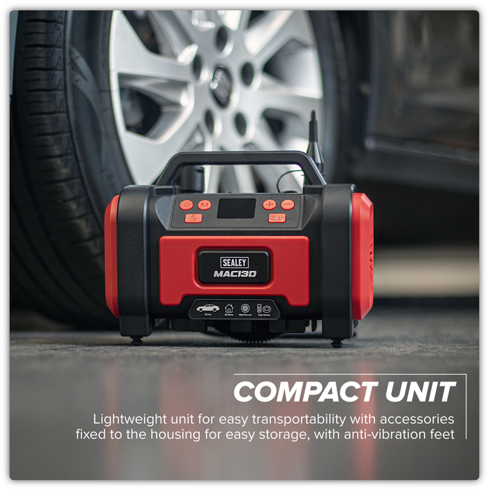 Tyre Inflator & High-Volume Air Pump 12V/230V AC | MAC13D