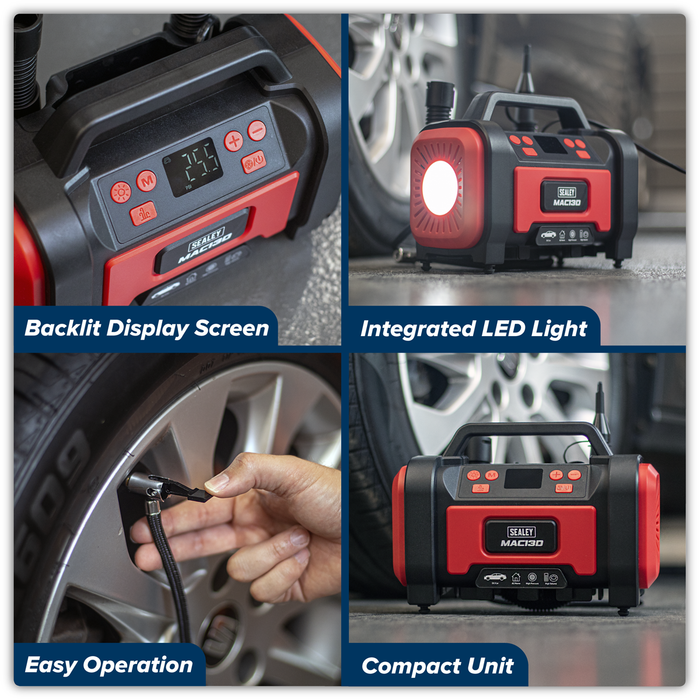 Tyre Inflator & High-Volume Air Pump 12V/230V AC | MAC13D