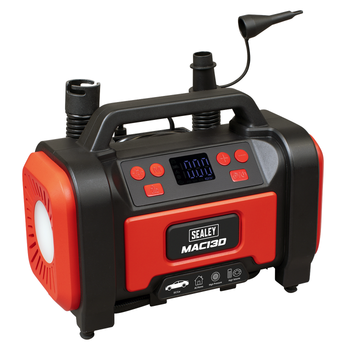 Tyre Inflator & High-Volume Air Pump 12V/230V AC | MAC13D