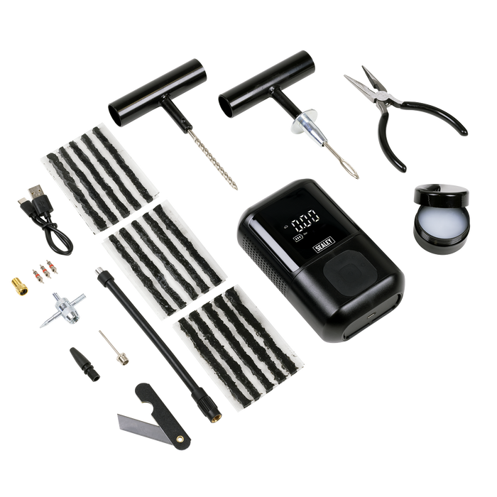 Temporary Puncture Repair Kit & Rechargeable Tyre Inflator | MAC24
