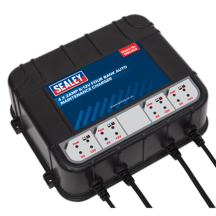 6/12V 4 Bank Auto Maintenance Charger 8A (4 x 2A) | MBC420