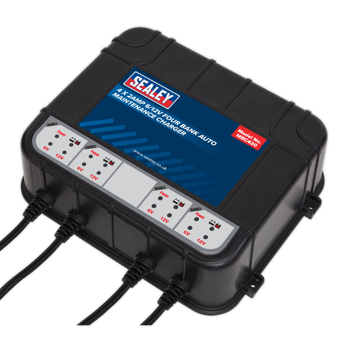 6/12V 4 Bank Auto Maintenance Charger 8A (4 x 2A) | MBC420