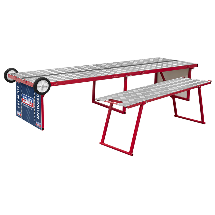Folding Motorcycle Workbench with Ramp 360kg Capacity | MCW360