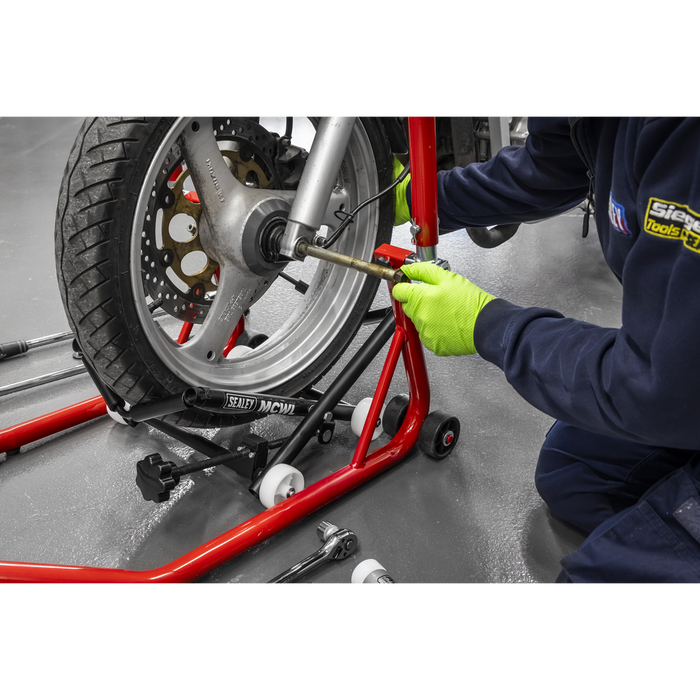 Motorcycle Wheel adjustable Support with Rollers | MCWL