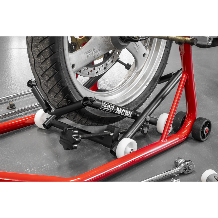 Motorcycle Wheel adjustable Support with Rollers | MCWL