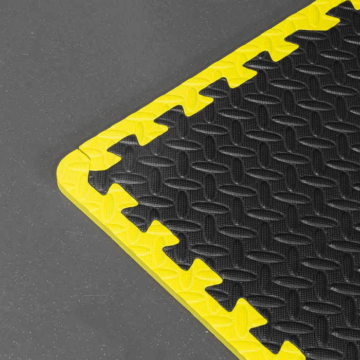 Interlocking EVA Foam Workshop Mat Set with Hi-Vis Edges 1240 x 1825mm | MIC1218Y3