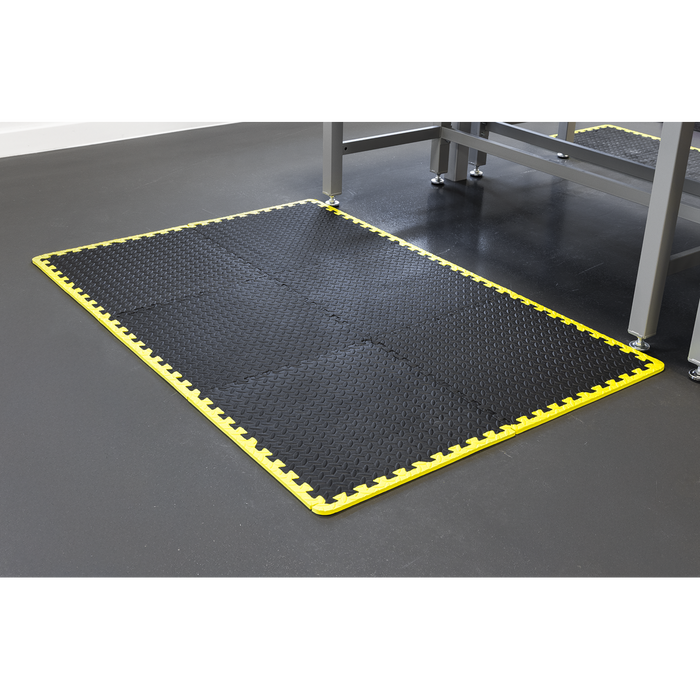 Interlocking EVA Foam Workshop Mat Set with Hi-Vis Edges 1240 x 1825mm | MIC1218Y3