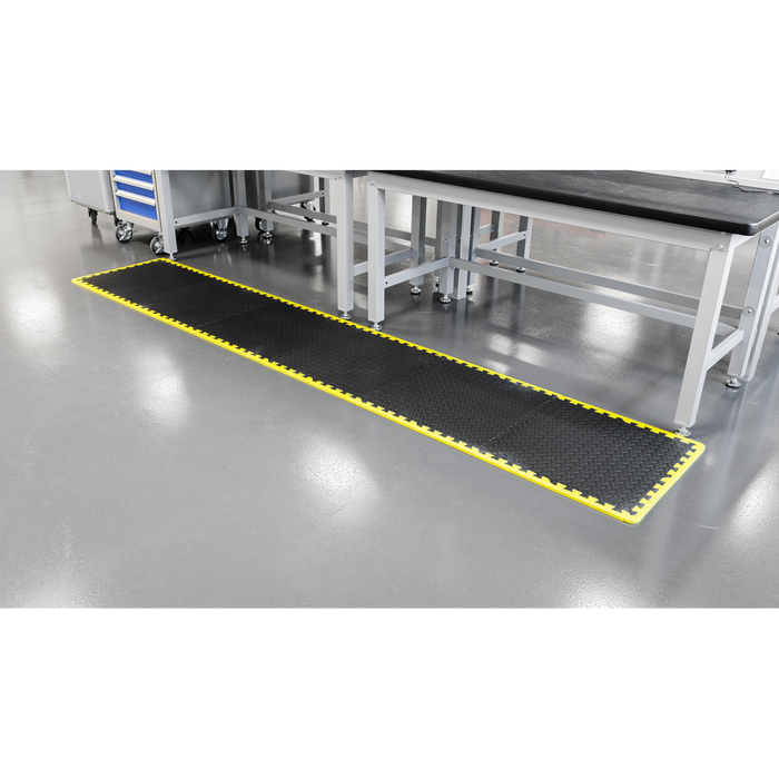 Interlocking EVA Foam Workshop Mat Set with Hi-Vis Edges 1240 x 1825mm | MIC1218Y3