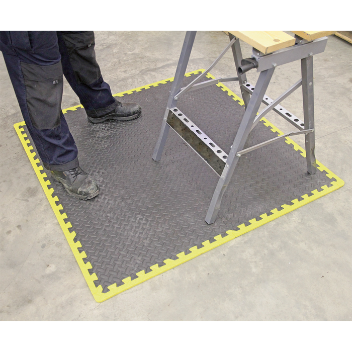 Interlocking EVA Foam Workshop Mat Set with Hi-Vis Edges 1240 x 1825mm | MIC1218Y3