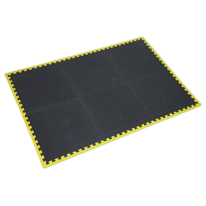 Interlocking EVA Foam Workshop Mat Set with Hi-Vis Edges 1240 x 1825mm | MIC1218Y3