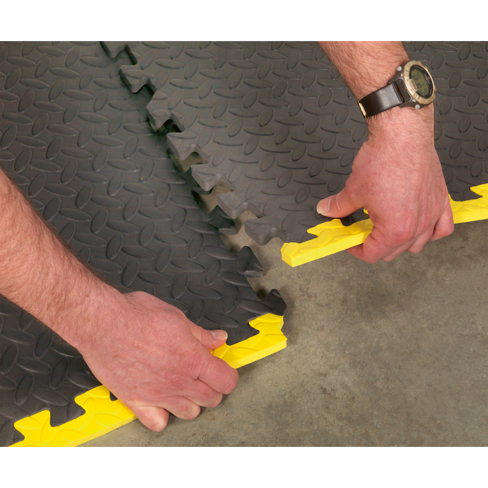 Interlocking EVA Foam Workshop Mat Set with Hi-Vis Edges 1240 x 1825mm | MIC1218Y3