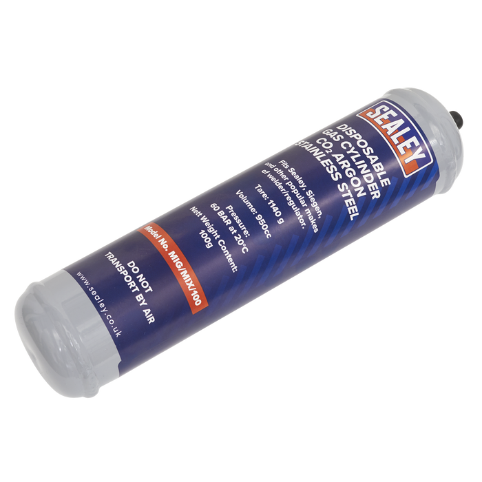 Disposable Carbon Dioxide/Argon Gas Cylinder 100g | MIG/MIX/100