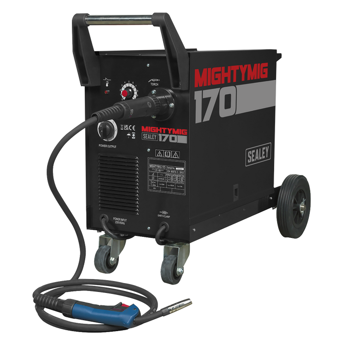 Professional Gas/Gasless MIG Welder with Euro Torch 170A | MIGHTYMIG170