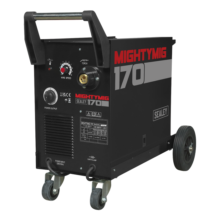 Professional Gas/Gasless MIG Welder with Euro Torch 170A | MIGHTYMIG170