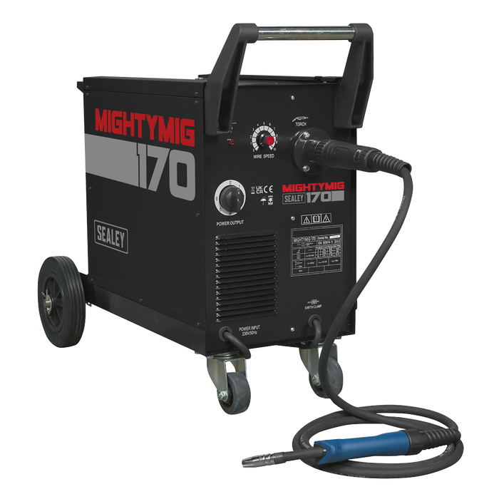 Professional Gas/Gasless MIG Welder with Euro Torch 170A | MIGHTYMIG170