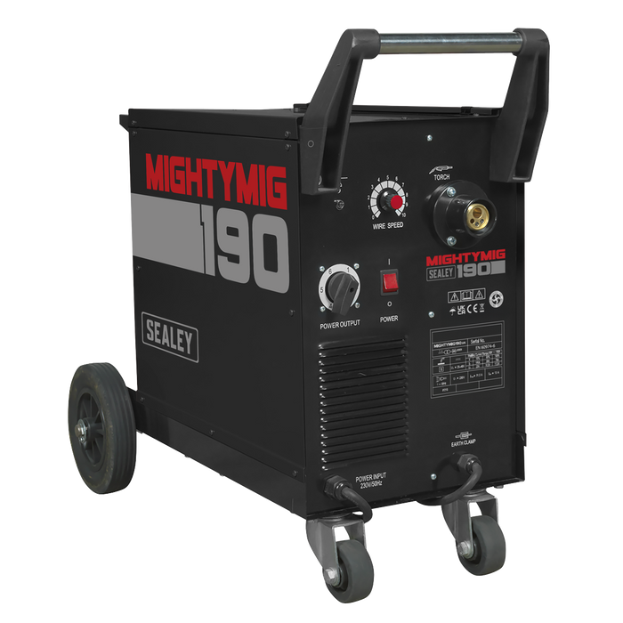 Professional Gas/Gasless MIG Welder with Euro Torch 190A | MIGHTYMIG190
