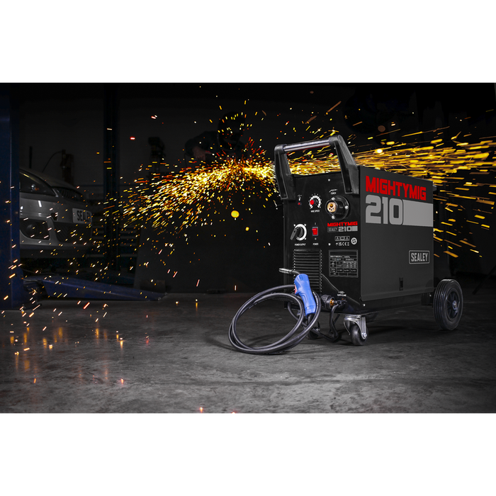 Professional Gas/Gasless MIG Welder with Euro Torch 210A | MIGHTYMIG210