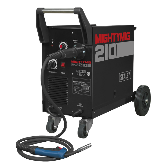 Professional Gas/Gasless MIG Welder with Euro Torch 210A | MIGHTYMIG210