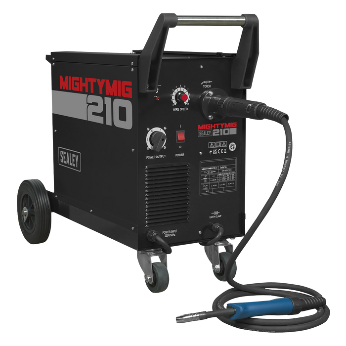 Professional Gas/Gasless MIG Welder with Euro Torch 210A | MIGHTYMIG210