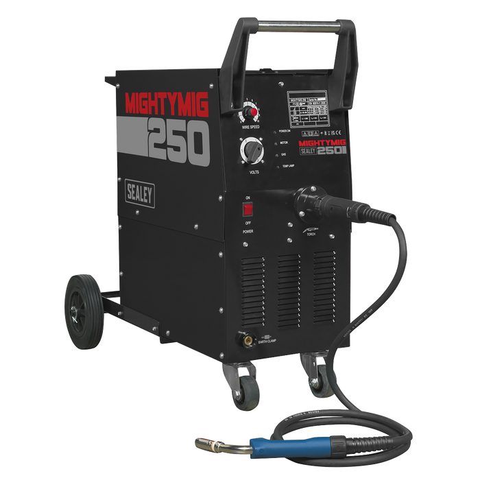 Professional Gas/Gasless MIG Welder with Euro Torch 250A | MIGHTYMIG250