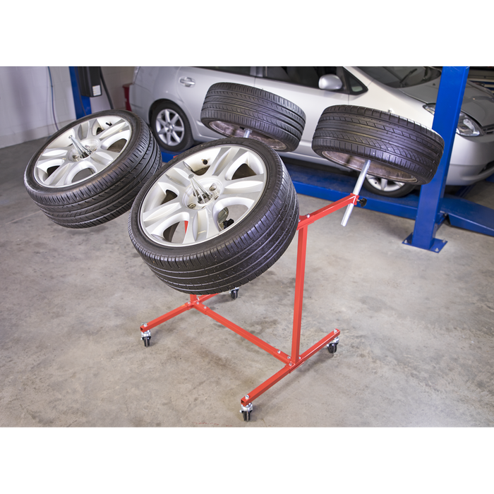 Heavy-Duty Alloy Wheel Painting/Repair Stand 4 Wheel Capacity | MK71