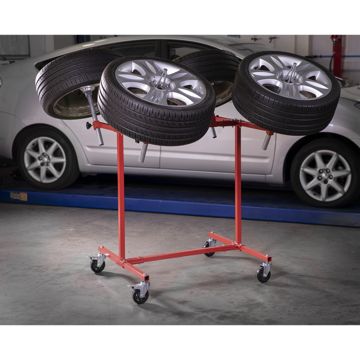Heavy-Duty Alloy Wheel Painting/Repair Stand 4 Wheel Capacity | MK71