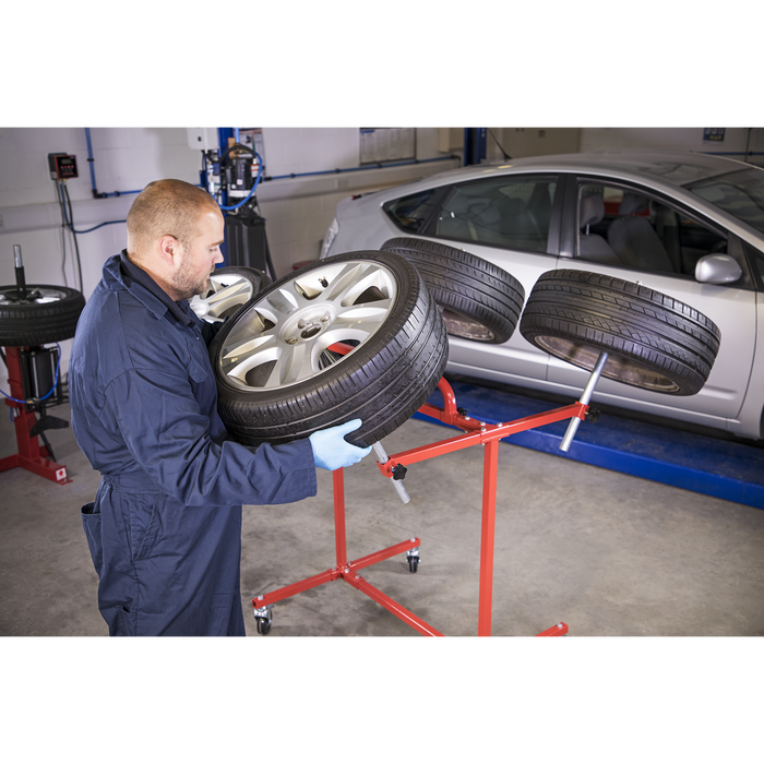 Heavy-Duty Alloy Wheel Painting/Repair Stand 4 Wheel Capacity | MK71