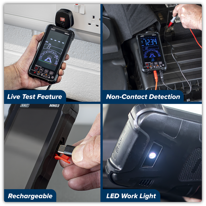Touchscreen Rechargeable Auto-Ranging Digital Smart Multimeter 10-Function | MM03