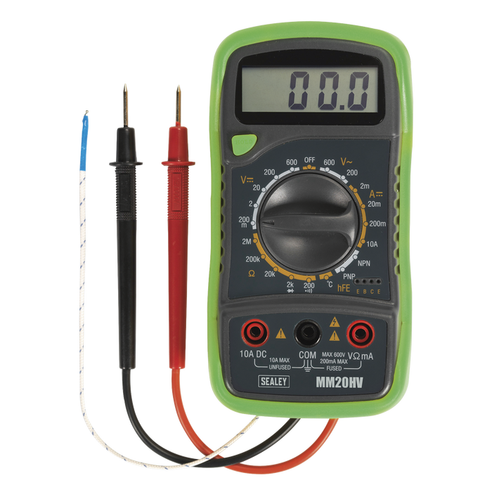 8-Function Digital Multimeter with Thermocouple - Hi-Vis Green | MM20HV