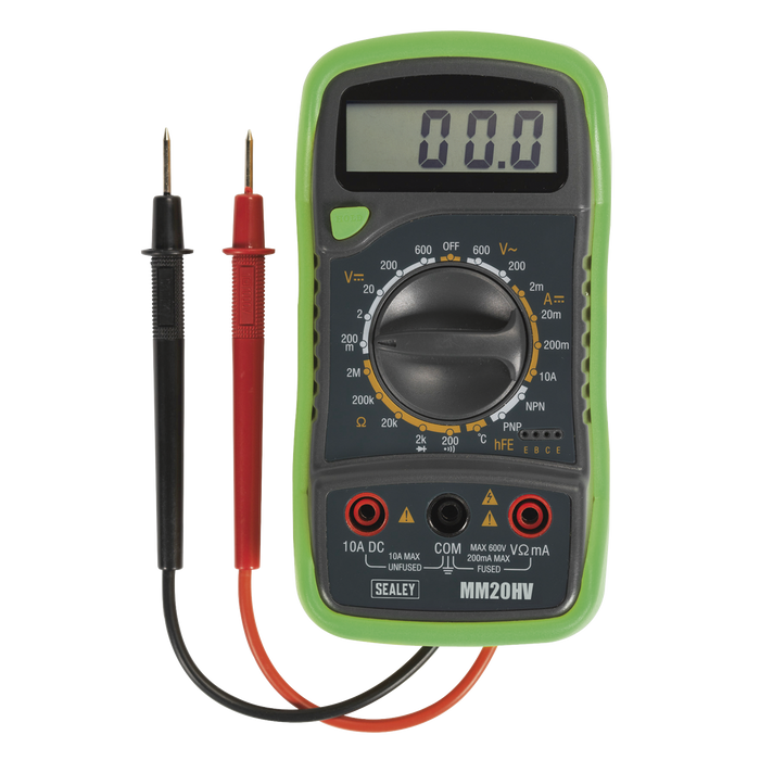 8-Function Digital Multimeter with Thermocouple - Hi-Vis Green | MM20HV