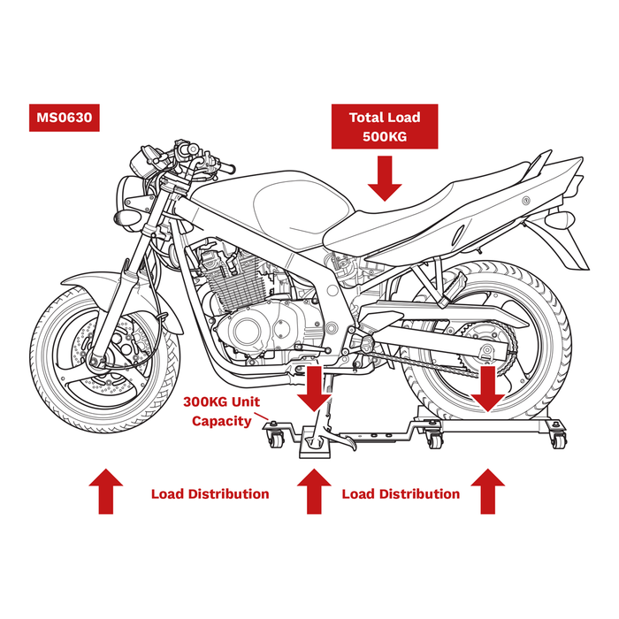 Motorcycle Rear Wheel Side Stand Type Dolly | MS0630
