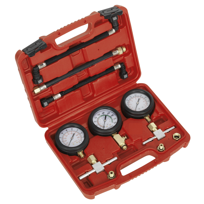 Motorcycle Compression & Fuel Pressure Gauge Set 3pc | MS100