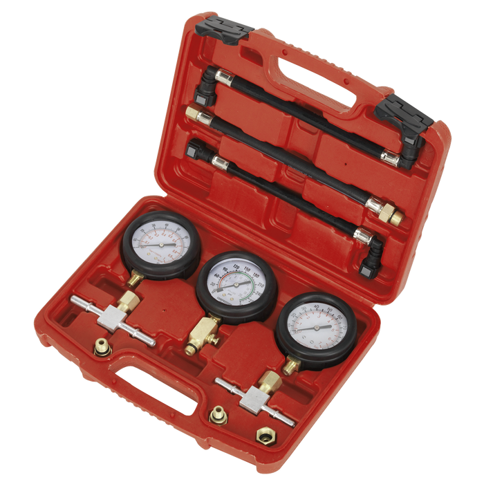 Motorcycle Compression & Fuel Pressure Gauge Set 3pc | MS100