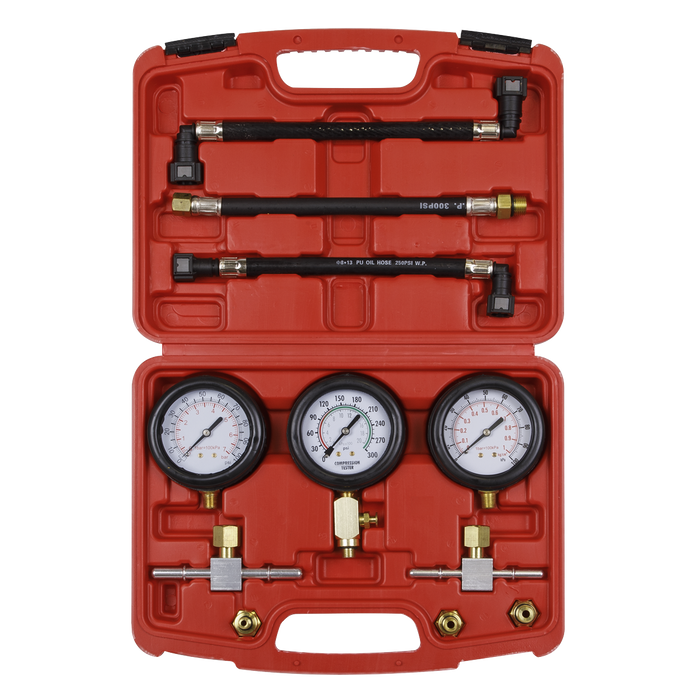 Motorcycle Compression & Fuel Pressure Gauge Set 3pc | MS100
