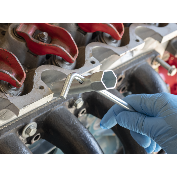 Long Reach Double End Spark Plug Box Spanner with L-Bar 16/18mm | MS157