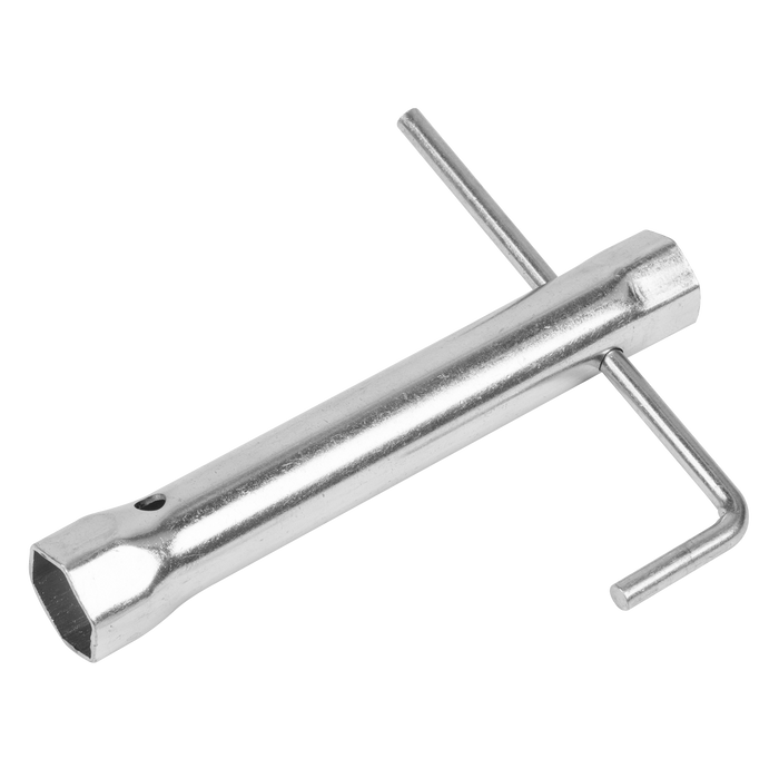 Long Reach Double End Spark Plug Box Spanner with L-Bar 17/21mm | MS158