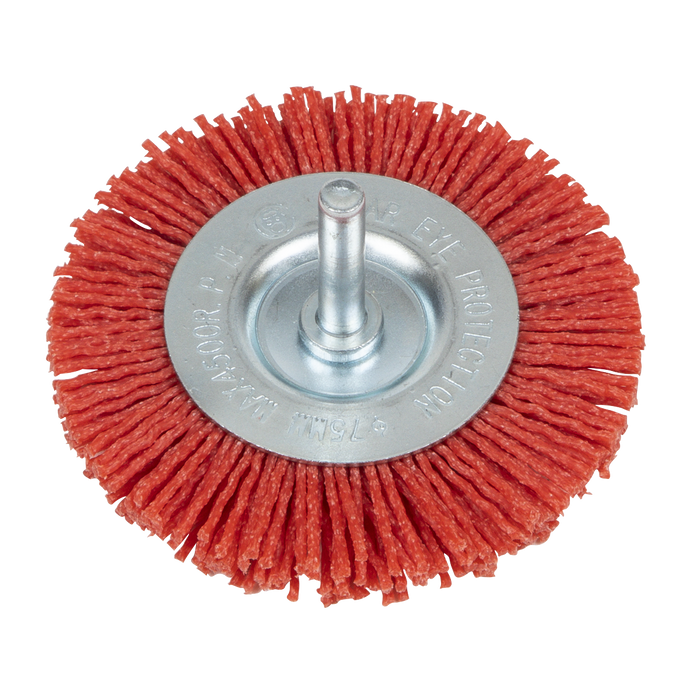 75mm Nylon Filament Circular Brush with 6mm Shaft | NFBC75