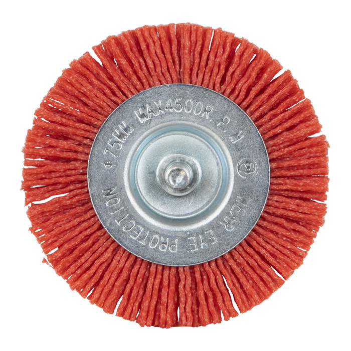 75mm Nylon Filament Circular Brush with 6mm Shaft | NFBC75
