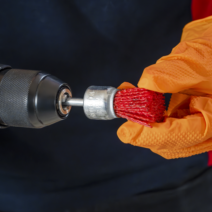 25mm Nylon Filament End Brush with 6mm Shaft | NFBE25