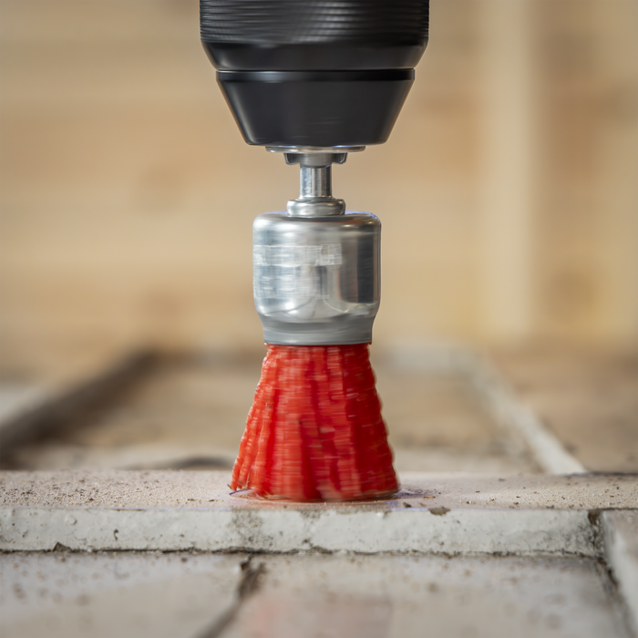 25mm Nylon Filament End Brush with 6mm Shaft | NFBE25