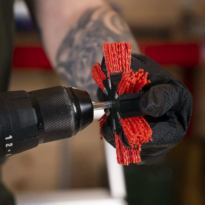 100mm Nylon Filament Strip Brush with 6mm Shaft | NFBS100