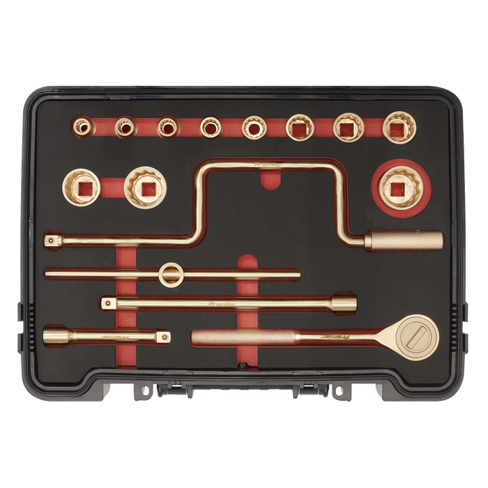 Premier Non-Sparking Socket Set 1/2"Sq Drive 17pc | NS124