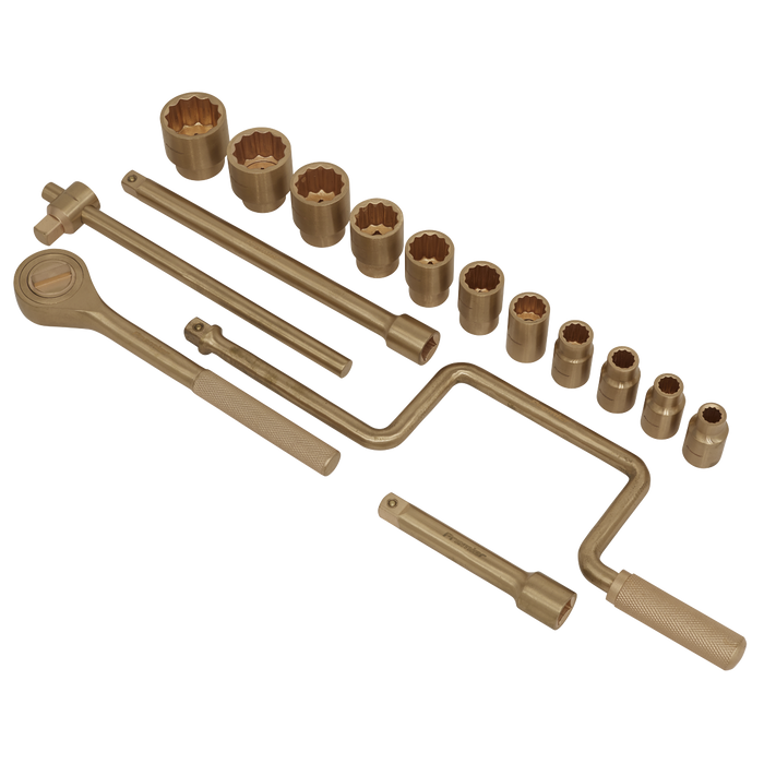 Premier Non-Sparking Socket Set 1/2"Sq Drive 17pc | NS124