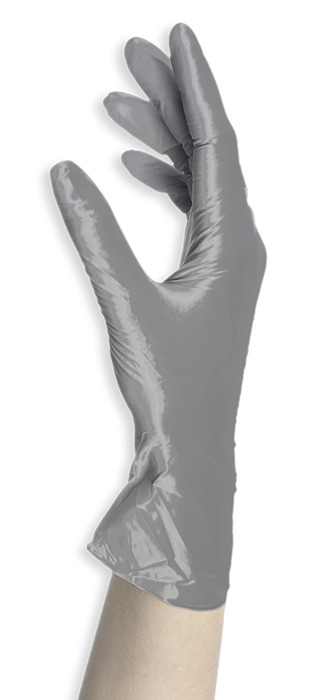 Unigloves Disposable Nitrile Examination Gloves Chemical Protection Fancy Silver | 752