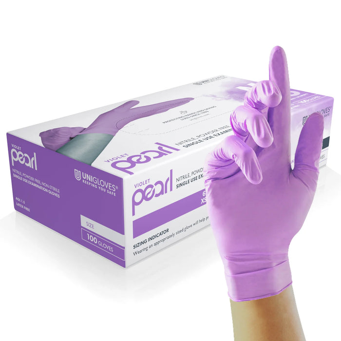 Unigloves Disposable Long Lasting Nitrile Gloves Full Pearl Range (12 Colours) | GP00