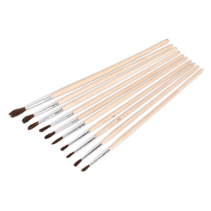 Touch-Up Paint Brush Assortment with Wooden Handle 10pc | PB2
